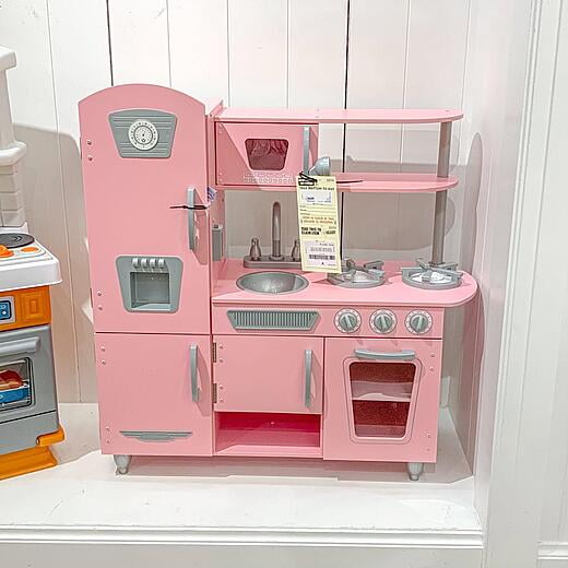Pink play kitchen